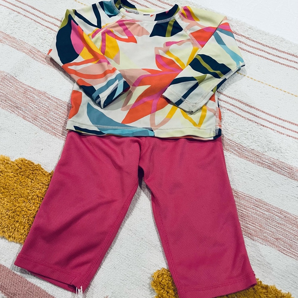 Baby girl swim pants and shirt